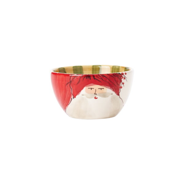 OLD ST NICK CEREAL BOWL-RED HAT