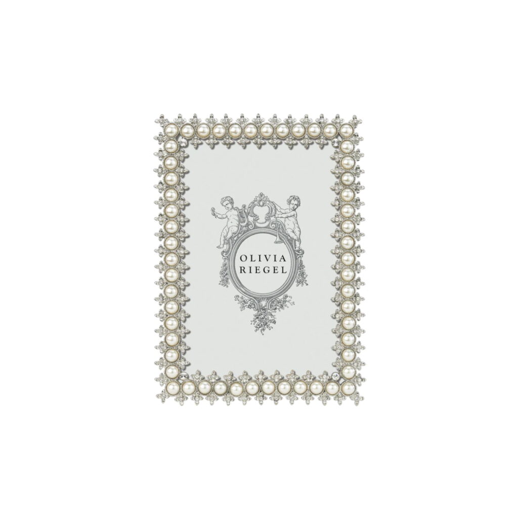 Olivia Riegel Crystal & Pearl 4x6 Frame - Silver