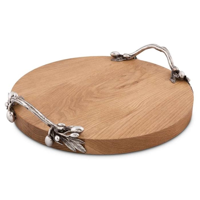 PEWTER OLIVE BRANCH CHEESE TRAY