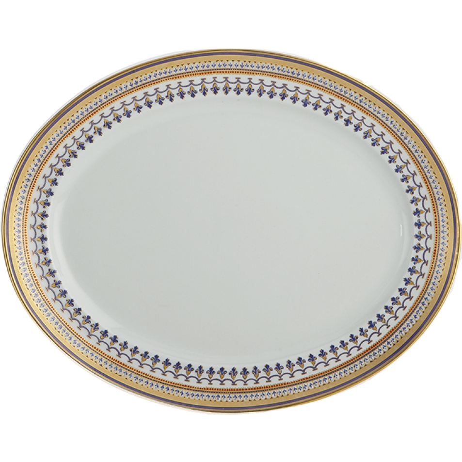 CHINOISE BLUE 14IN. OVAL PLATTER