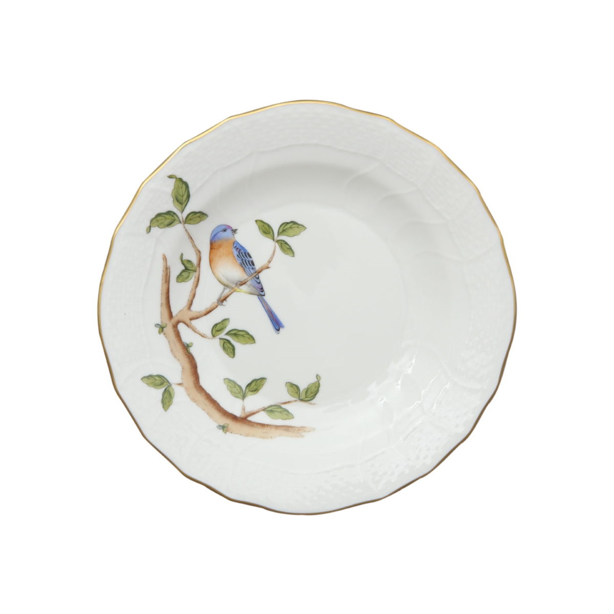 Herend Songbird Dessert Plate - Bluebird