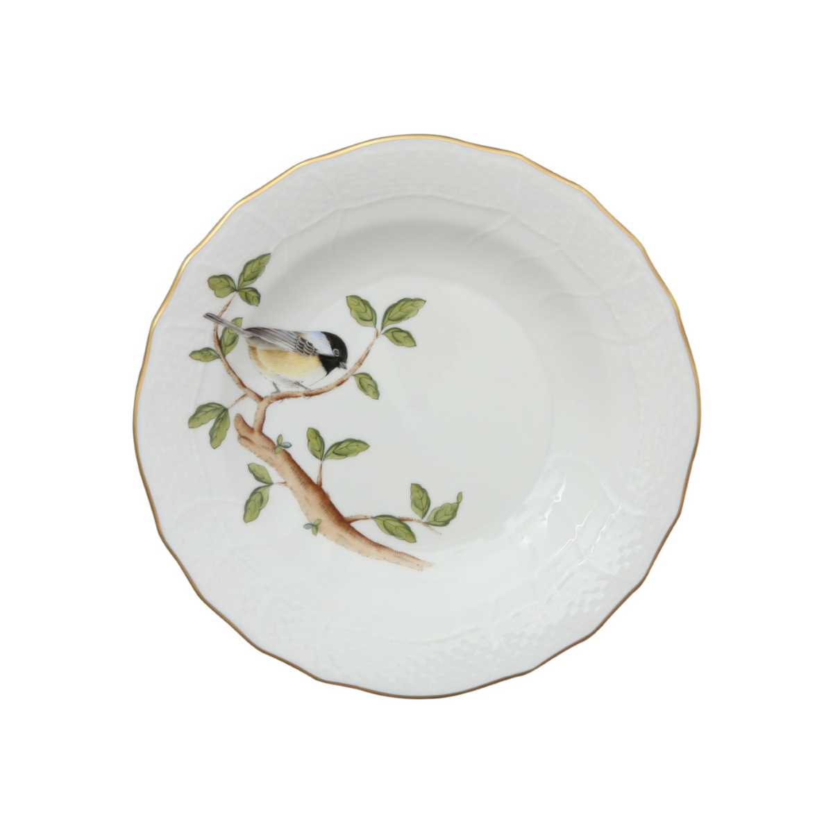 Herend Songbird Dessert Plate - Chickadee