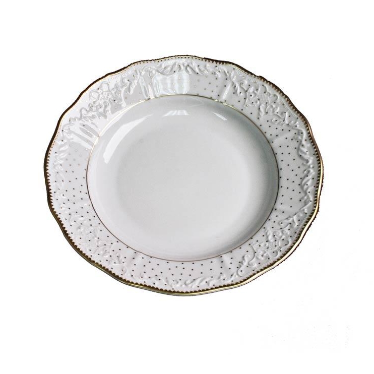Simply Anna Polka Gold Rim Soup