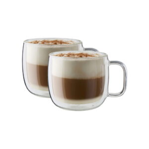 Sorrento Plus Double Wall 2-pc Cappuccino Glass Mug Set