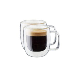 Sorrento Plus Double Wall 2-pc Espresso Glass Mug Set