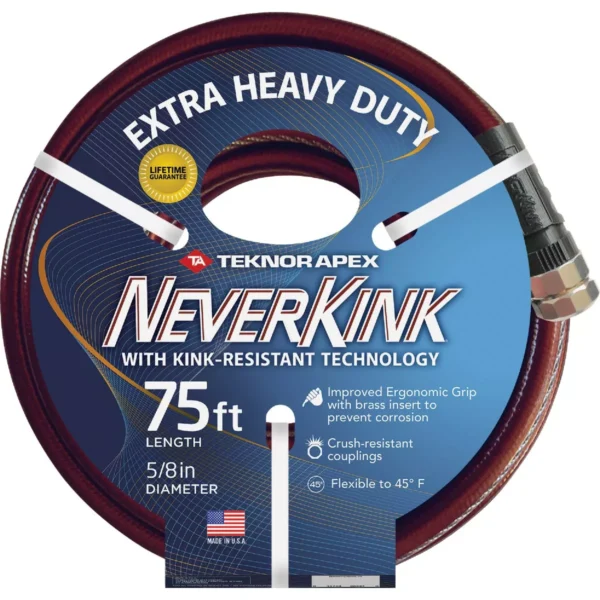 NeverKink Heavy Duty Garden Hose 5/8 x 75'