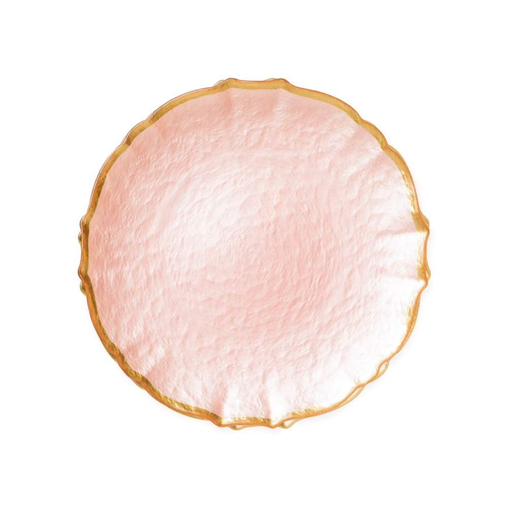 PASTEL PINK GLASS SALAD PLATE
