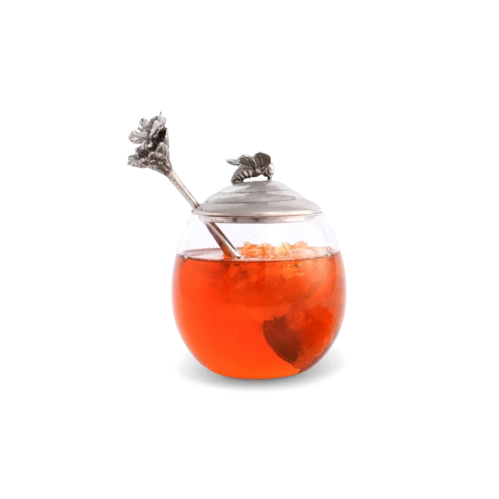 Vagabond House Bee Glass Honey Pot with Spoon