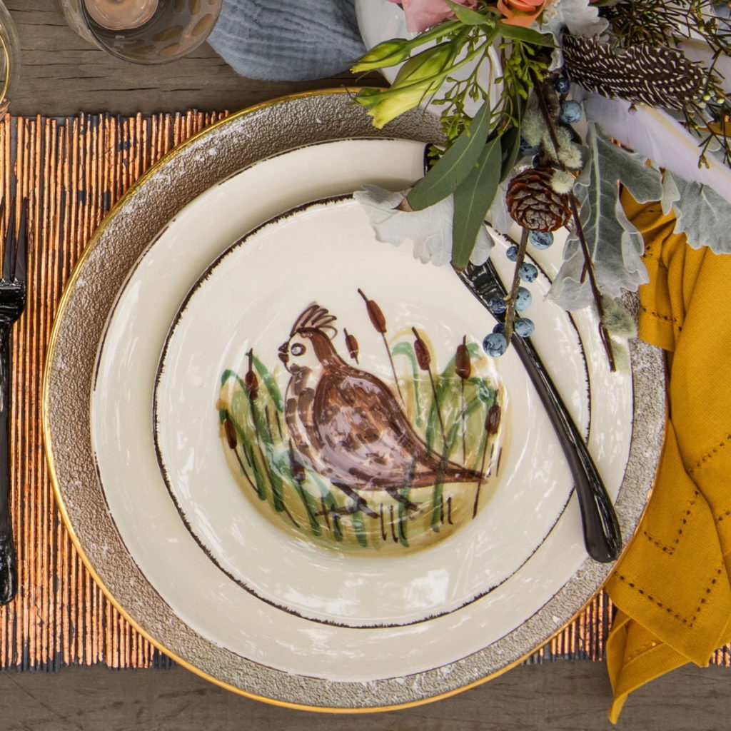 Vietri Wildlife Quail Salad Plate