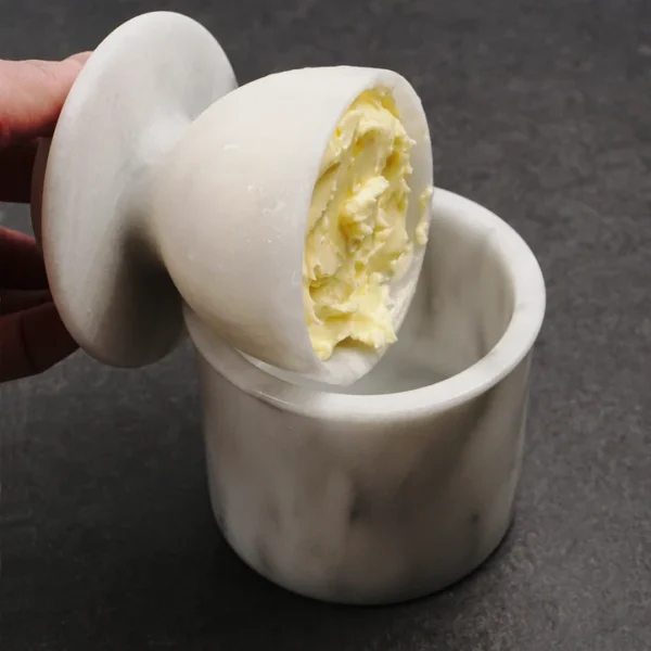 White Marble Butter Pot3