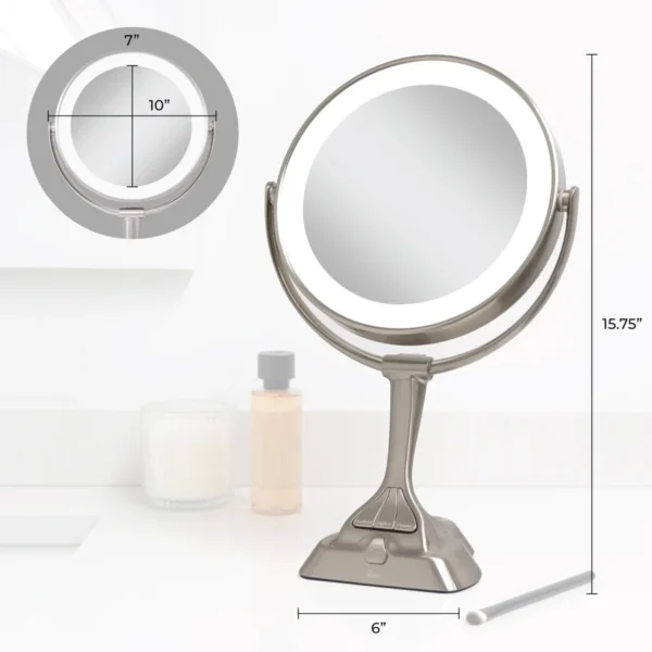 Zadro Lighted Makeup Mirror with Magnification & Smart Dim2