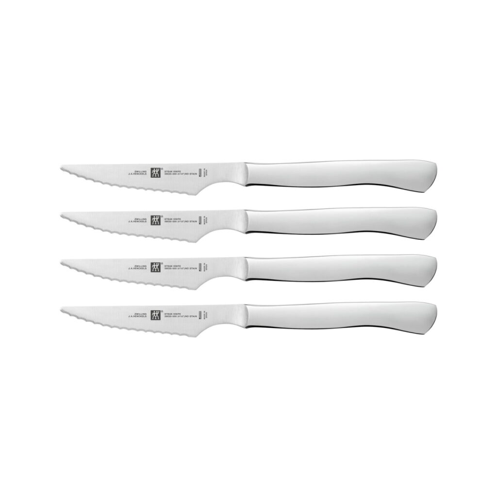 Zwilling 4-pc Stainless Steel Serrated Steak Knife Set