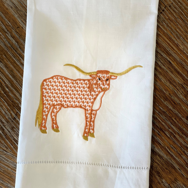 Basically Brittany Longhorn Guest Towel - Rust/Gold