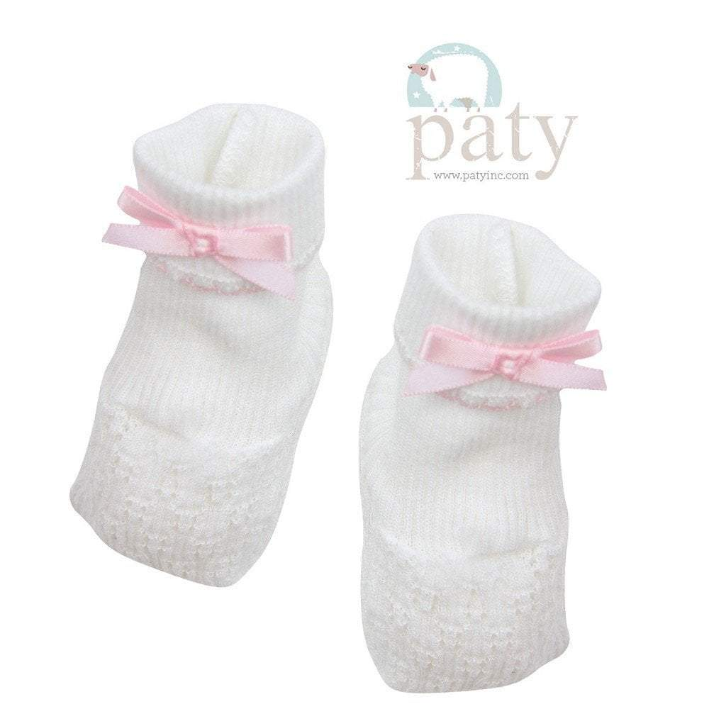 Paty Inc. White/Pink Booties