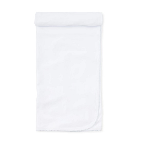 White/Blue Kissy Basics Blanket