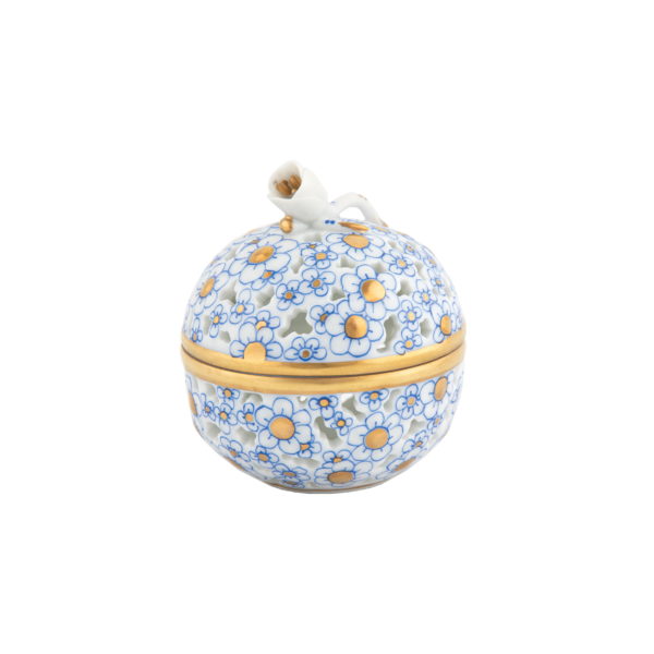 Small Openwork Ball with Bud Handle – Blue