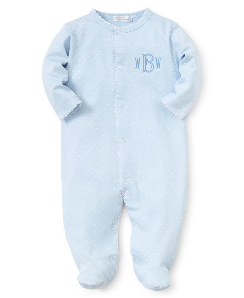 Kissy Kissy New Kissy Dots Print Footie - Blue/White