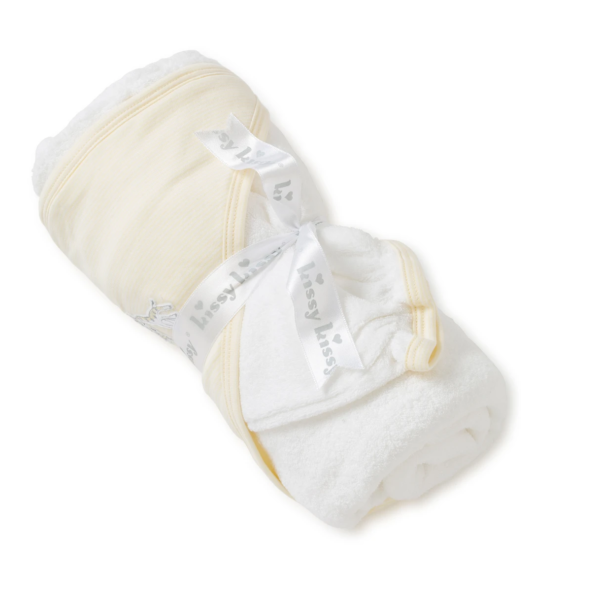 Kissy Kissy Giraffe Generations Stripe Hooded Towel & Mitt Set