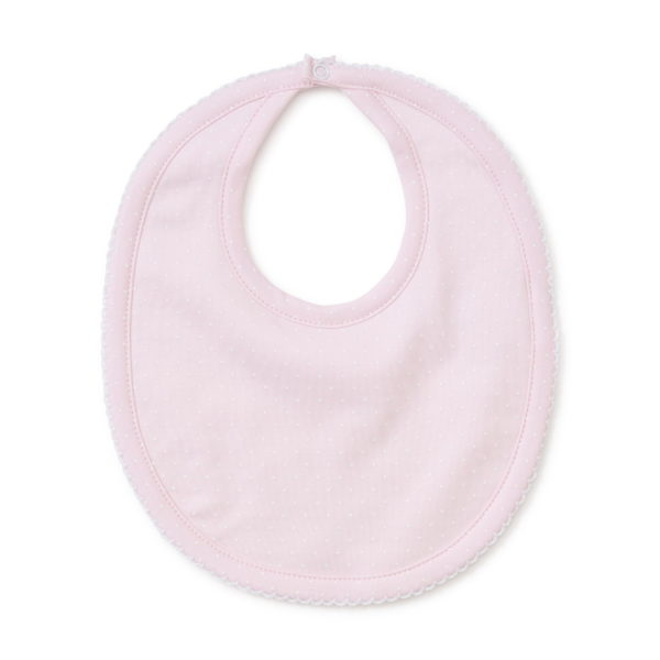 New Kissy Dots Print Bib - Pink/White
