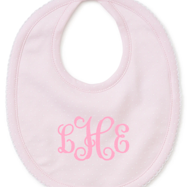 New Kissy Dots Print Bib - Pink/White
