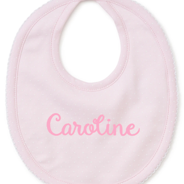 New Kissy Dots Print Bib - Pink/White