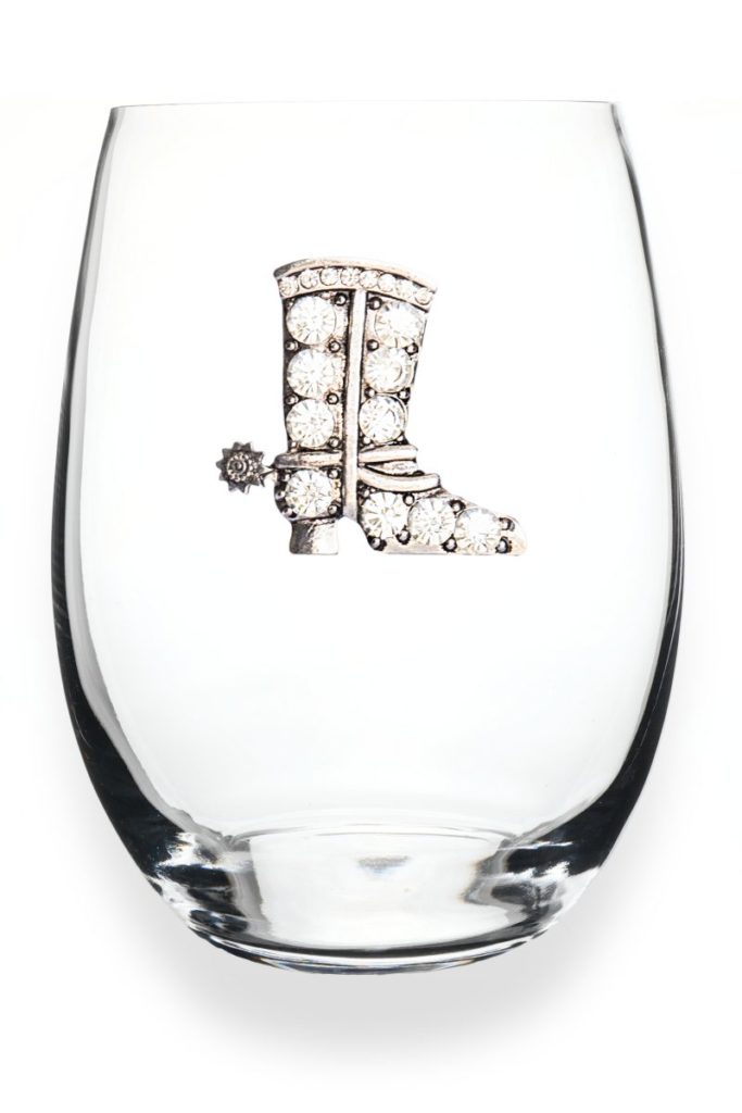 The Queens' Jewels Cowboy Boot Stemless Wine Glass
