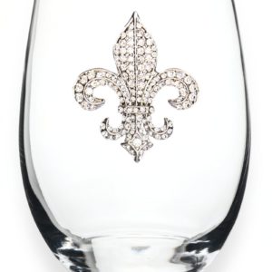 The Queens' Jewels Diamond Fleur De Lis Stemless Wine Glass