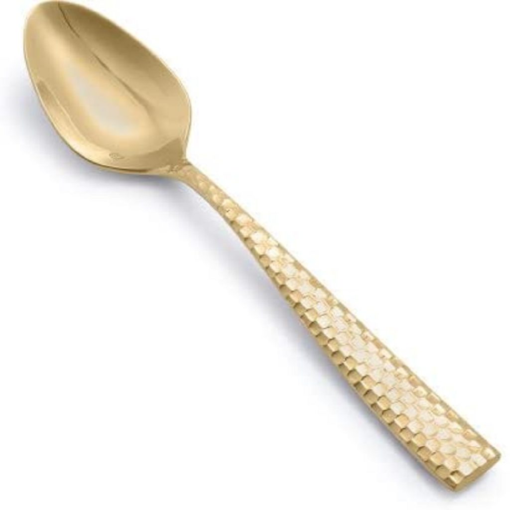 Fortessa Lucca Faceted Brushed Gold Serving Spoon