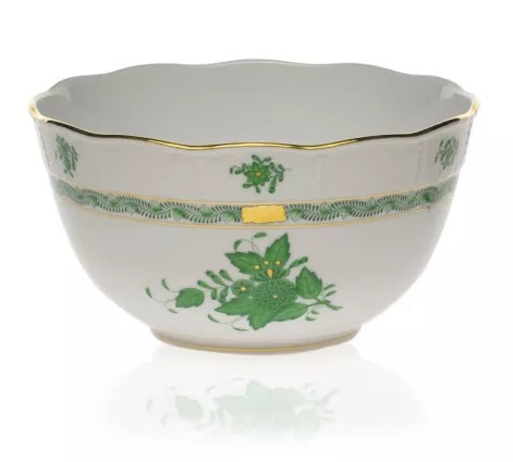 Herend Chinese Bouquet Green Round Bowl