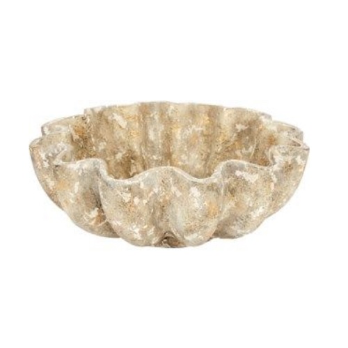 Andrea Distressed Grey & Gold Decorative Bowl