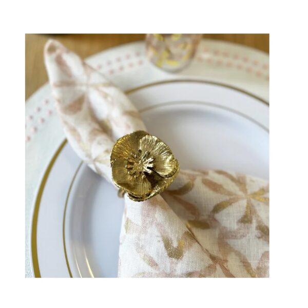 Bodrum Poppy Flower Napkin Ring - Gold