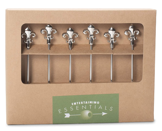 Cork Pops Fleur De Lis Martini Pick Set