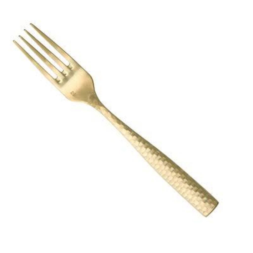 Fortessa Lucca Faceted Brushed Gold Serving Fork