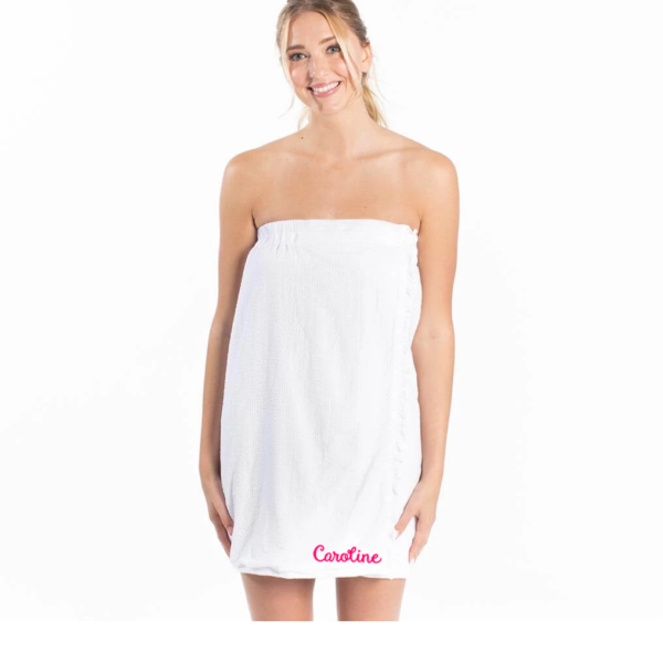 Bella Seersucker Spa Wrap - White