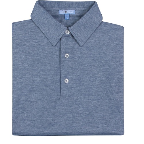 Genteal Blue Heathered Performance Polo