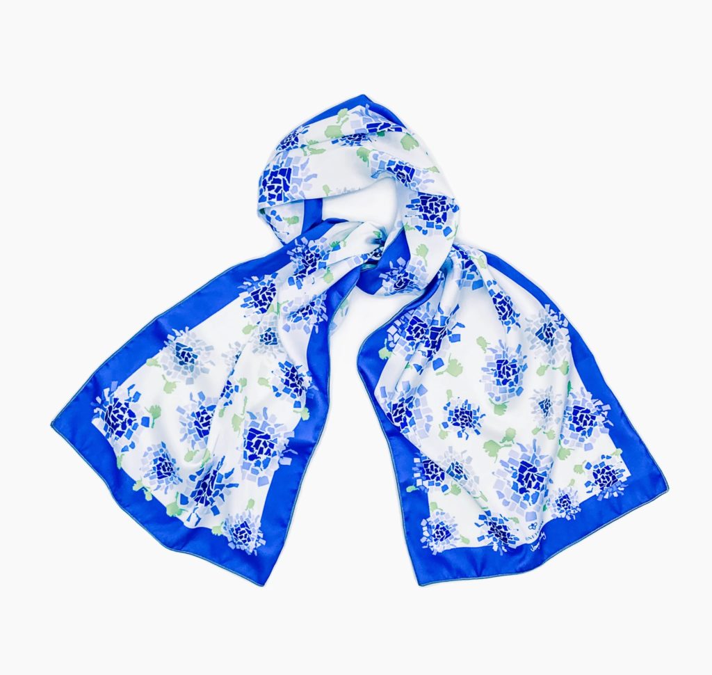 Fifty States Hydrangea Scarf Blue
