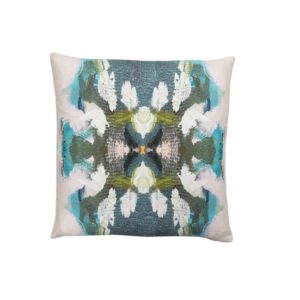 Peacock Blue Linen Cotton 22" Pillow