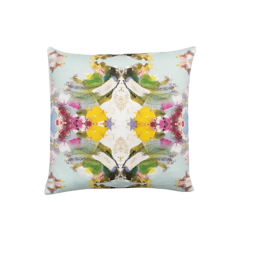 Poppy Blue Linen Cotton 22" Pillow