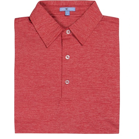 Genteal Red Heathered Performance Polo
