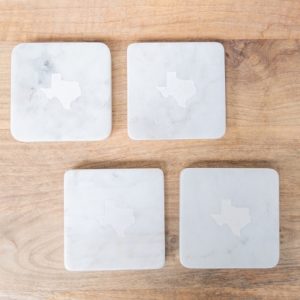 The Royal Standard Texas Marble Coaster Set of 4  