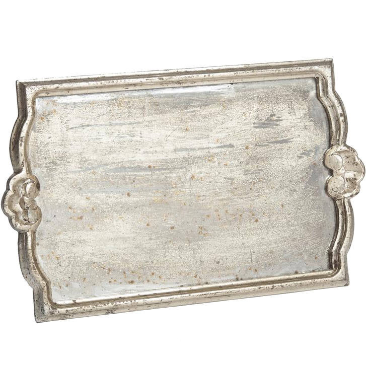 Vendome Tray with Antiqued Mirror - Silver Leaf
