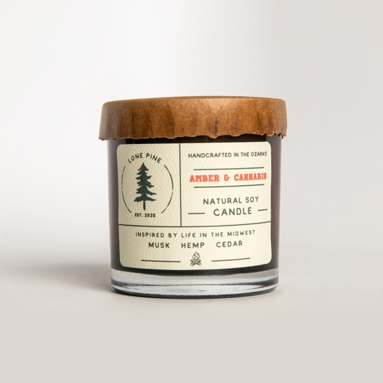 Lone Pine Amber & Cannabis Soy Candle
