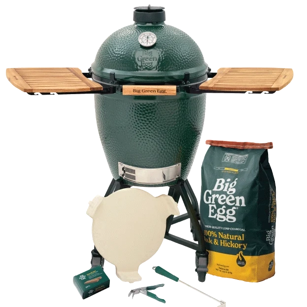 Big Green Egg Large Grill in an intEGGrated Nest+Handler with Mates Package
