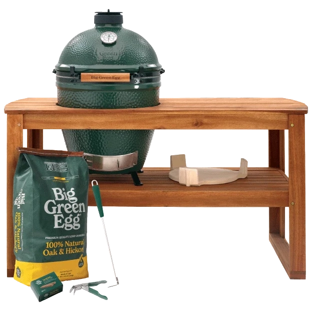 Big Green Egg Large Grill with Acacia Table Package