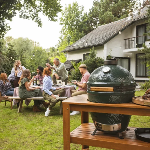 Big Green Egg Large Grill with Acacia Table Package2