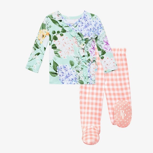 Posh Peanut Erin Ruffled Tie-Front Kimono Set Posh Peanut Erin Ruffled Tie-Front Kimono Set