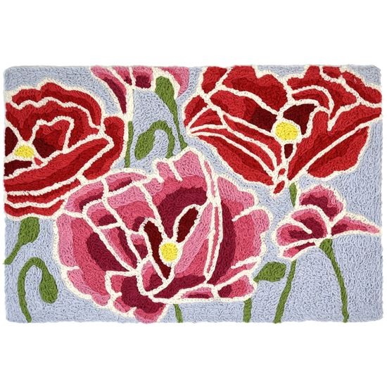 Jellybean Pink & Red Poppies Rug