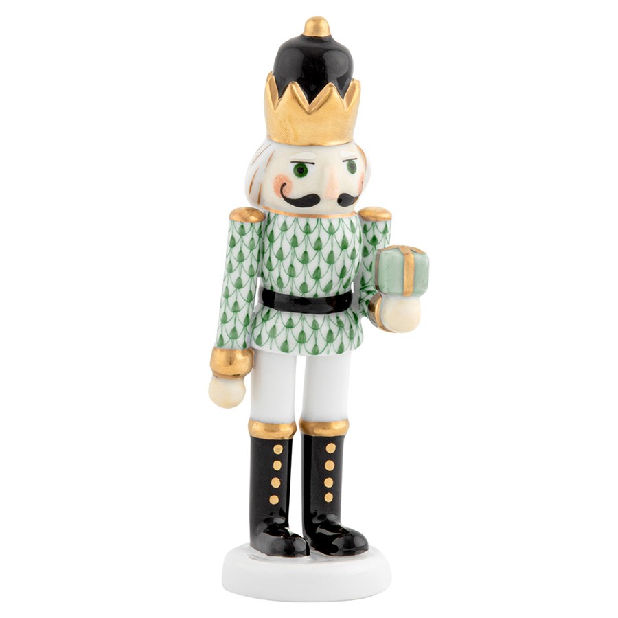 Herend Nutcracker With Gift - Green