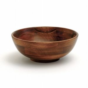 Lipper 7in Cherry Finish Footed Bowl