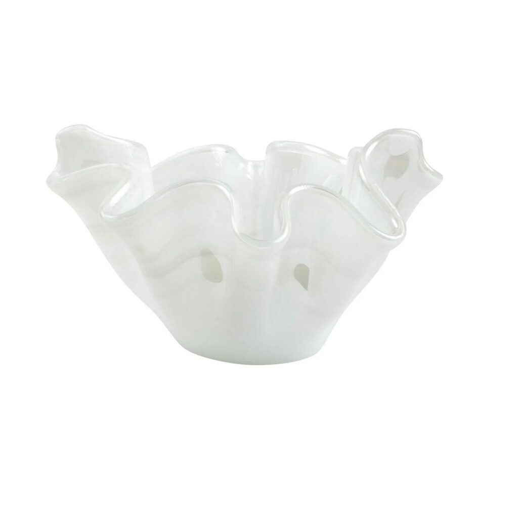 Onda Glass Medium Bowl - White